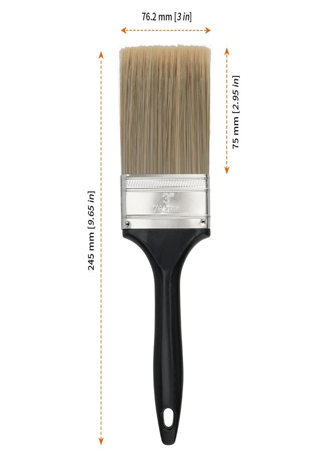 HOZEON 20 Pack 3 Inch Paint Brush, Flat Paint Brushes Bulk, Professional Paintbrushes Set with Plastic Handle, Multi-Purpose Paint Tools for Wall Trim, DIY Paint, Fence, Deck Repair, Black - Image 2