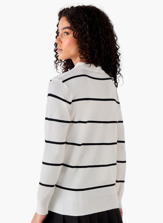 2Xtremz Regular Fit Striped Collared Tricot Sweater - Image 4