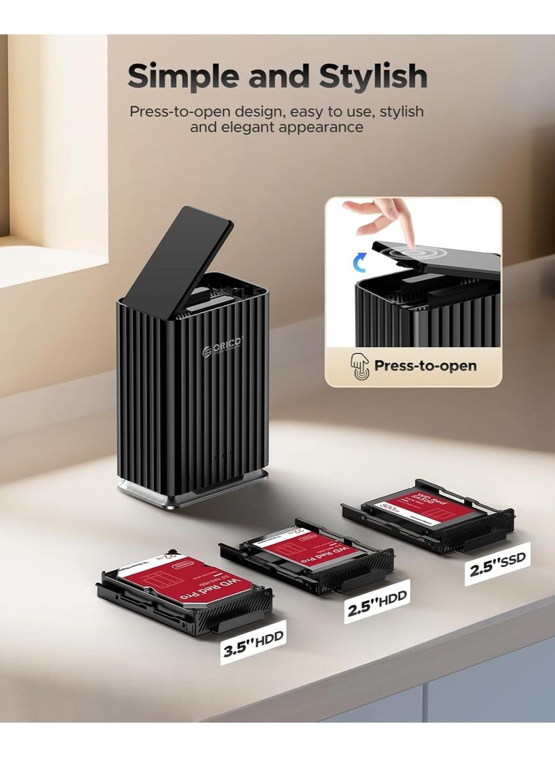 Orico ORICO 2 Bay Hard Drive Enclosure USB C Plug and Play DAS Backup with 12V/4A Power Adapter Maximum 2*22TB Storage for Personal Local Database - 9728C3 - Image 3