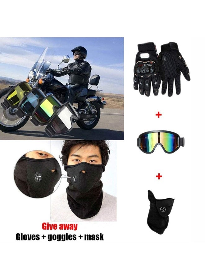 Matt Black Motorcycle Full Face Cross Helmet with Goggles, Mask, and Gloves for Off-Road, Motocross, MTB - Image 5