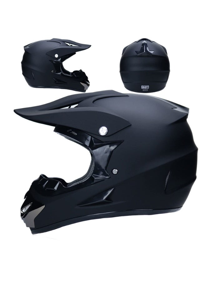Matt Black Motorcycle Full Face Cross Helmet with Goggles, Mask, and Gloves for Off-Road, Motocross, MTB - Image 3