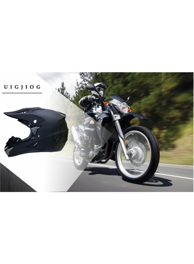 Matt Black Motorcycle Full Face Cross Helmet with Goggles, Mask, and Gloves for Off-Road, Motocross, MTB - Image 2