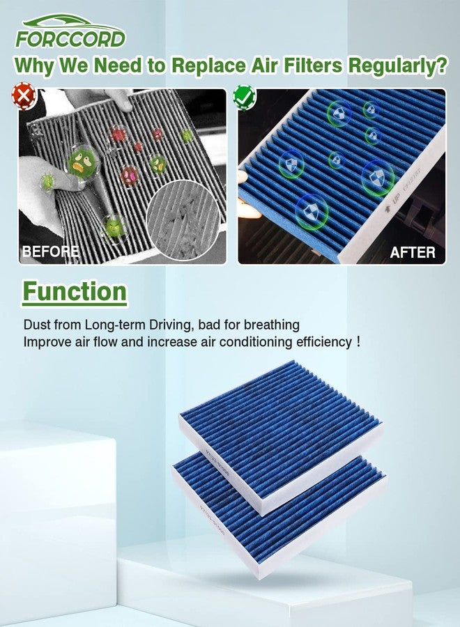 Forccord 2-PACK HEPA Cabin Air Filter Fits for Tucson Kona Veloster VELOSTER N VENUE Soul Sportage SELTOS Activated Carbon Cabin Filter Replacement 97133-D1000 97133-D3000 CF12160 - Image 5