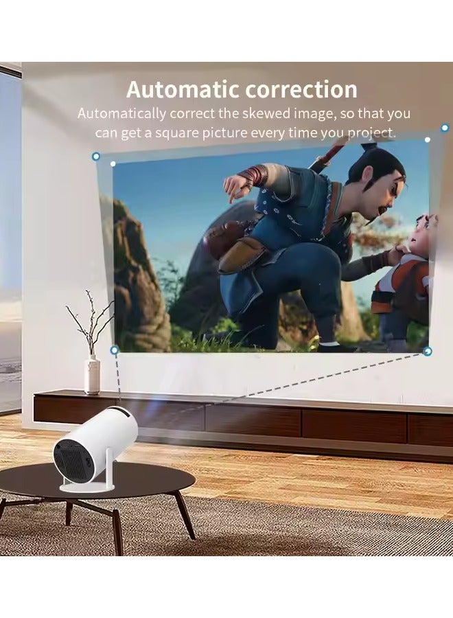 Projector Smart 4K Portable Projector – 200" Android WiFi Bluetooth Movie Projector with Auto Keystone & Flip Round Design  - Image 3