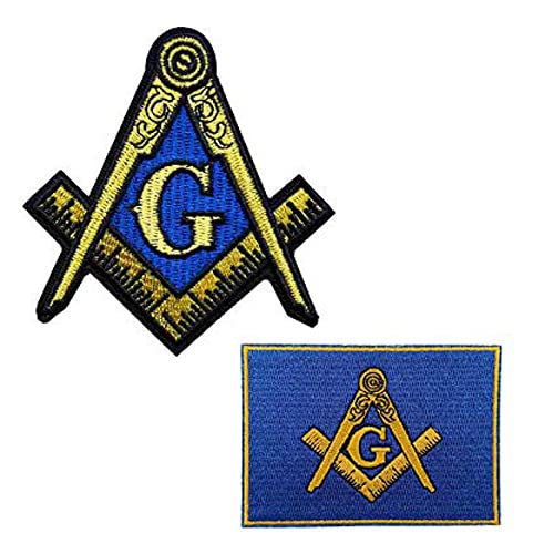 Cute-Patch Freemason Masonic Square and Compass Embroidered Iron on Patch Milspec SWAT Badge - Image 1