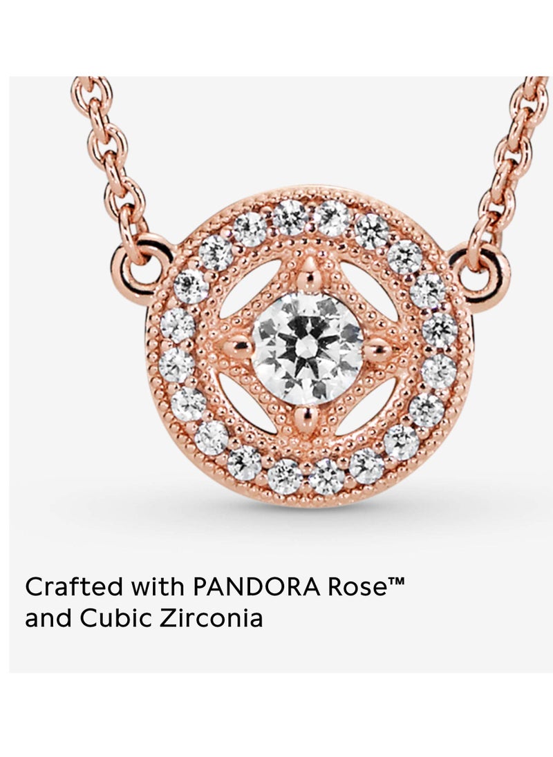 Pandora Violet PANDORA Vintage Round Collier Adjustable Necklace in 14k Rose Gold and Clear Cubic Zirconia  - Image 3