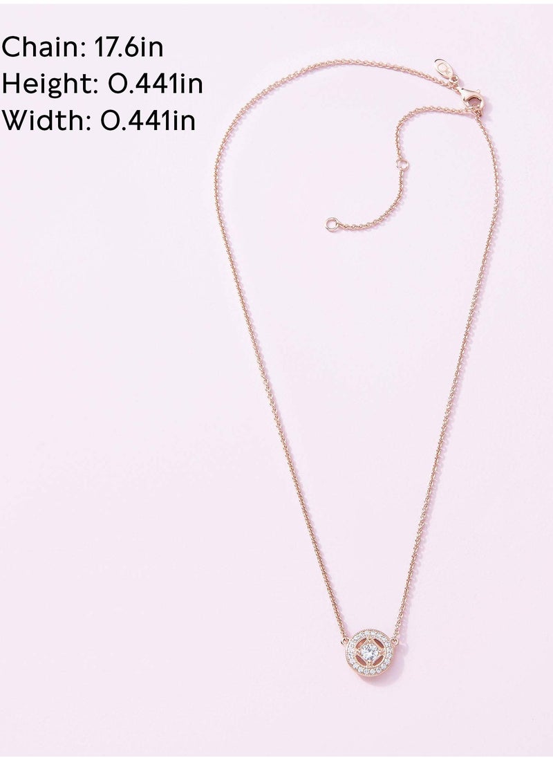 Pandora Violet PANDORA Vintage Round Collier Adjustable Necklace in 14k Rose Gold and Clear Cubic Zirconia  - Image 4