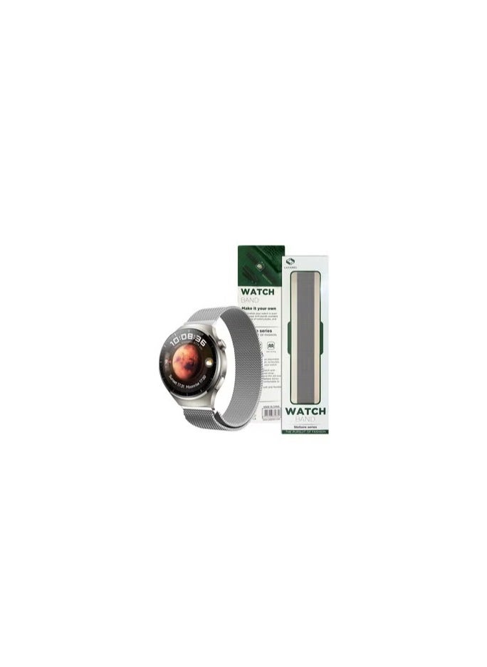 CATANES - 22mm Metal Milanese Watchband Compatible With Huawei 4,4 Pro Silver - Image 1