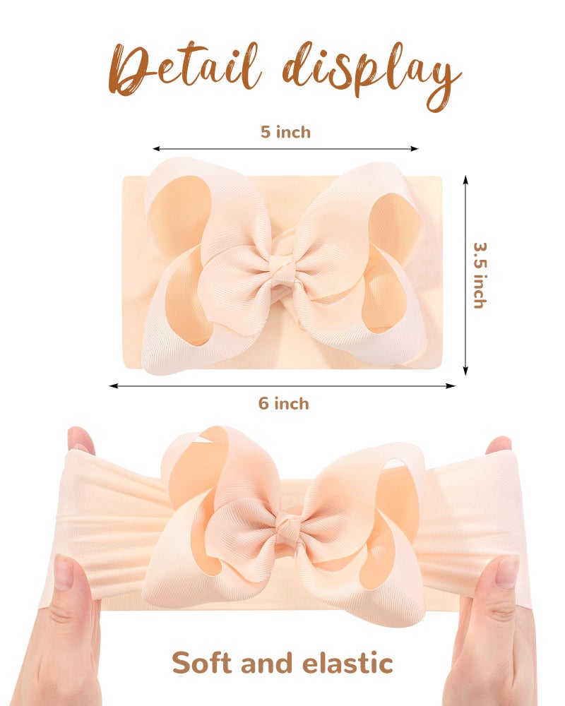 doboi Baby Girl Hair Bows and Nylon Headbands Set - 20PCS Infant Toddler Accessories With Big Bows - Image 2