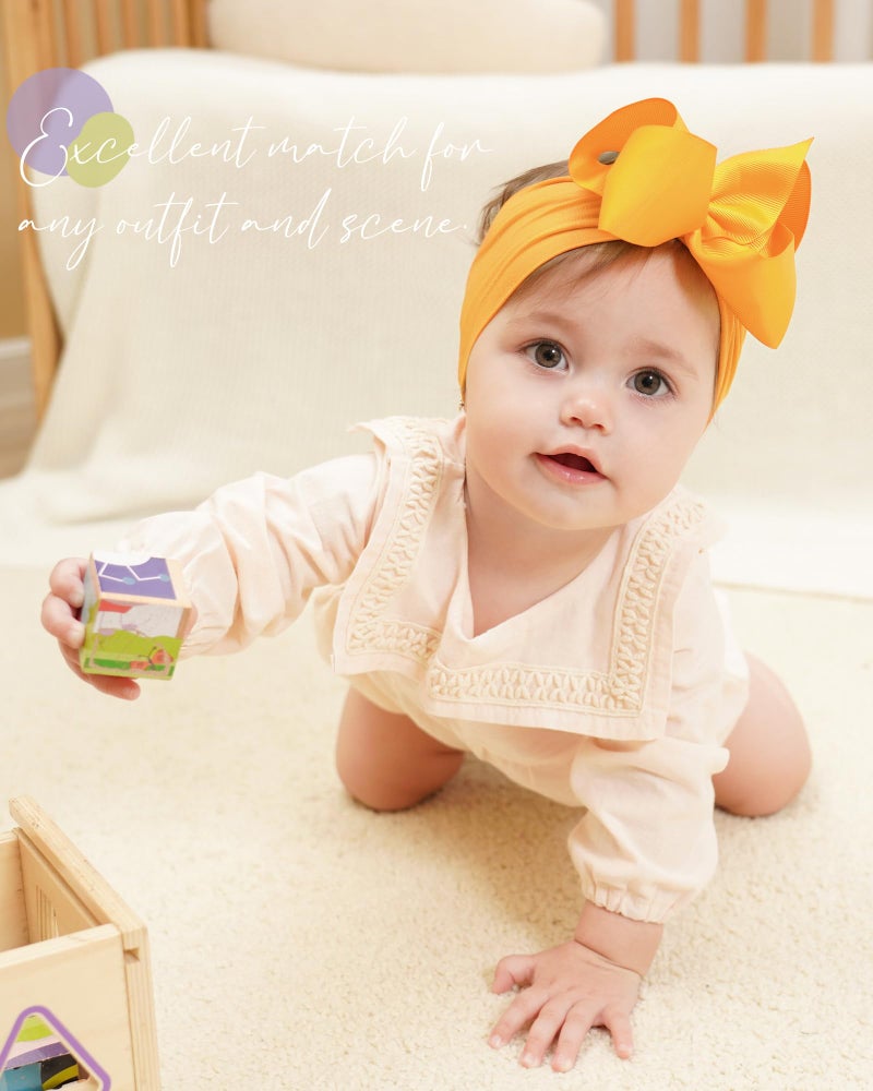 doboi Baby Girl Hair Bows and Nylon Headbands Set - 20PCS Infant Toddler Accessories With Big Bows - Image 3