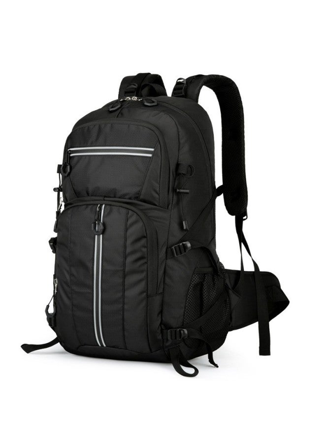 Generic Waterproof Outdoor Climbing Bag Large Capacity Travel Double Shoulder Backpack Multifunctional Reflective Hiking Bag-Color:/Black-Capacity:50L - Image 1