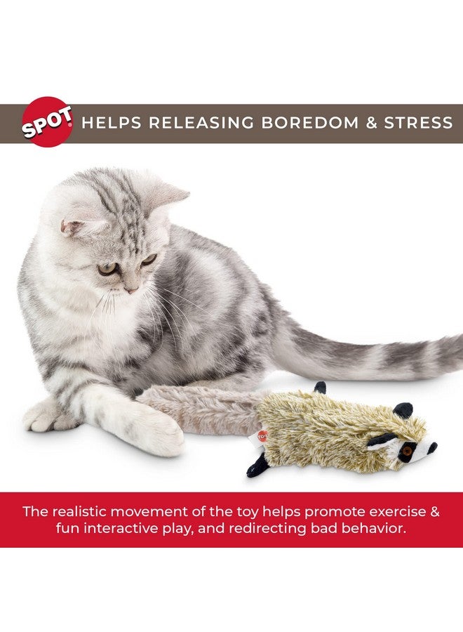 SPOT Flippin’ Skinneeez Raccoon Cat Toy with Catnip - Realistic Flopping Design, Touch-Activated Movement and Sounds, USB Rechargeable, Perfect for Indoor Cats, 15-Inch - Image 5
