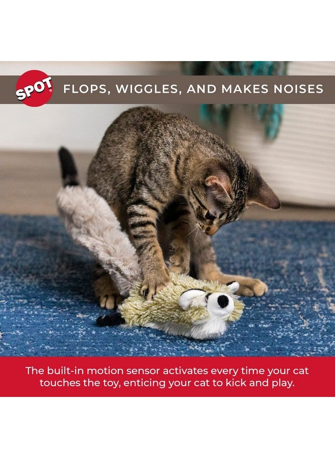 SPOT Flippin’ Skinneeez Raccoon Cat Toy with Catnip - Realistic Flopping Design, Touch-Activated Movement and Sounds, USB Rechargeable, Perfect for Indoor Cats, 15-Inch - Image 3