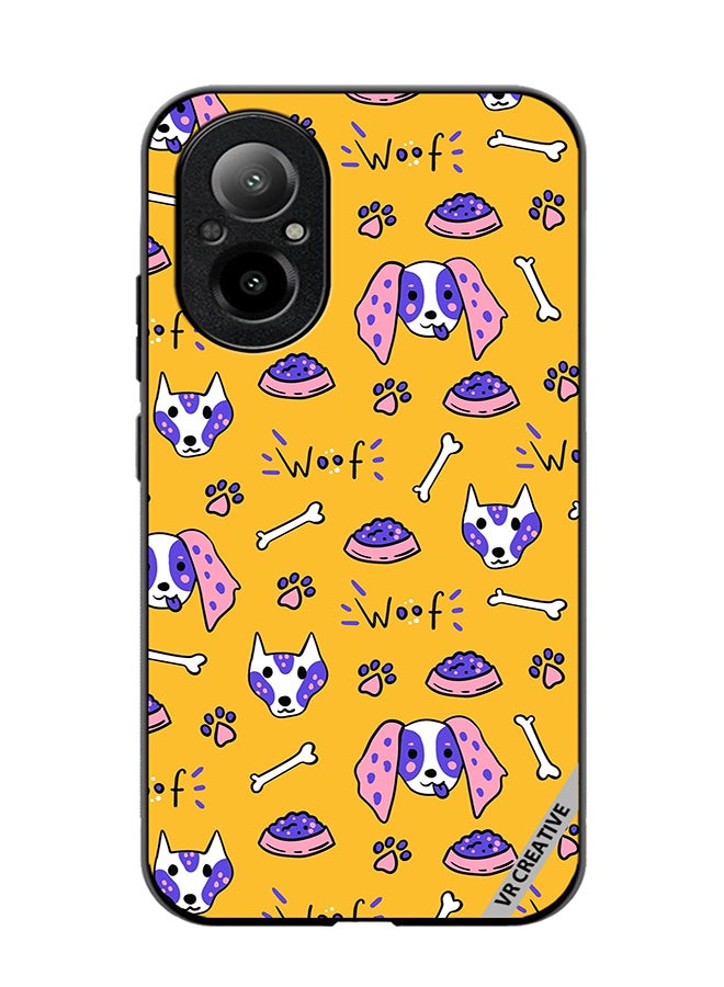 VR CREATIVE Protective Case Cover For Realme C67 4G Dogs Funny Doodle Seamless Pattern Design Multicolour - Image 1