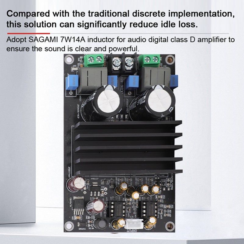 Audio Power Amplifier Board: Black Compact Size, High Power Efficiency, Low Idle Loss - Clear Powerful Sound, Fine Quality Material for DIY Audio Projects, Home Theater Setup - Image 4