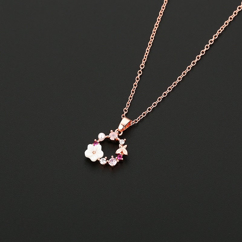 Generic Creative Butterfly Clavicle Chain Rose Gold 