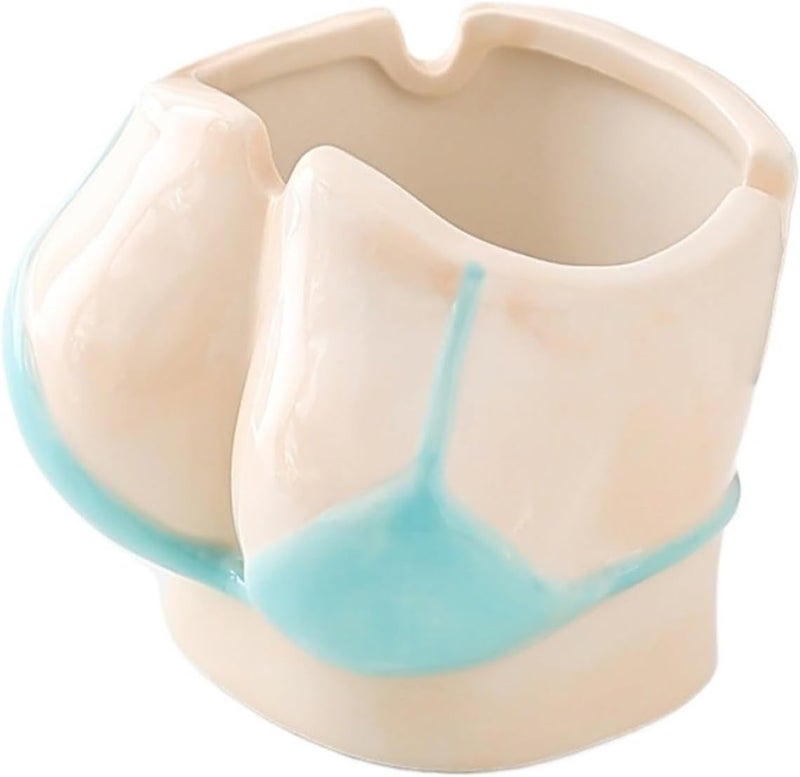 A Ceramic Ashtray - Creative Personality - Use For Living Room Home Office(Blue) - Image 1