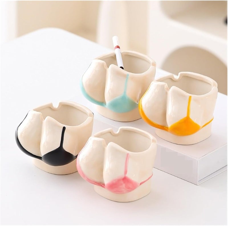 A Ceramic Ashtray - Creative Personality - Use For Living Room Home Office(Blue) - Image 5