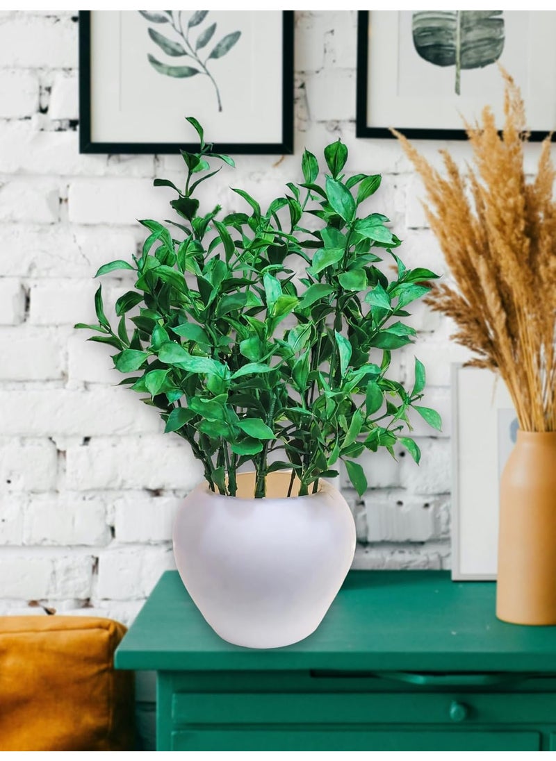 ARTSY ARTSY Artificial Plants with Pot for Home Decor Leaves Plants for Potvase HomeOffice Decor Gift Craft Artificial Flowers with Pot Combo Pack of 1 Piece 35 cm Height Green Mix  - Image 4