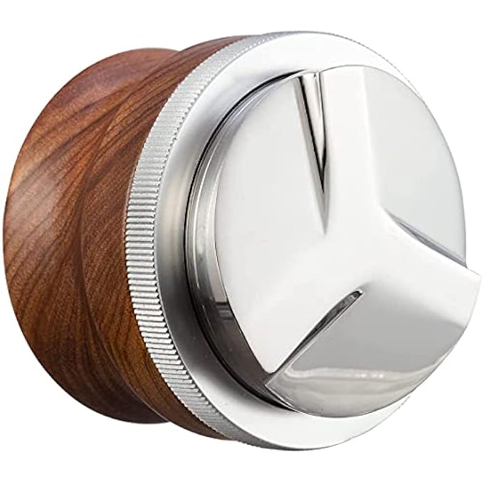 كاست ويف موزع قهوة إسبريسو 58 مم، أداة تسوية قهوة قابلة للتعديل الارتفاع مع قاعدة من الفولاذ المقاوم للصدأ بثلاث زوايا، مقبض من خشب الجوز، مناسب لمرشح القهوة Breville مقاس 54 مم - Image 1