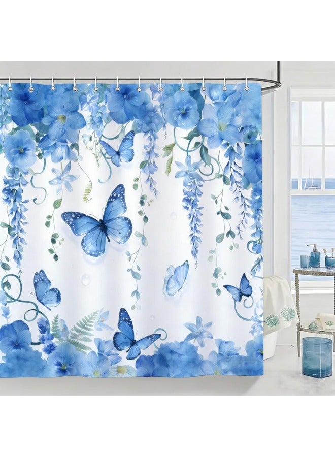 Plaid Waterproof Shower Curtain, Mildew-resistant Bathroom Shower Parion Curtain