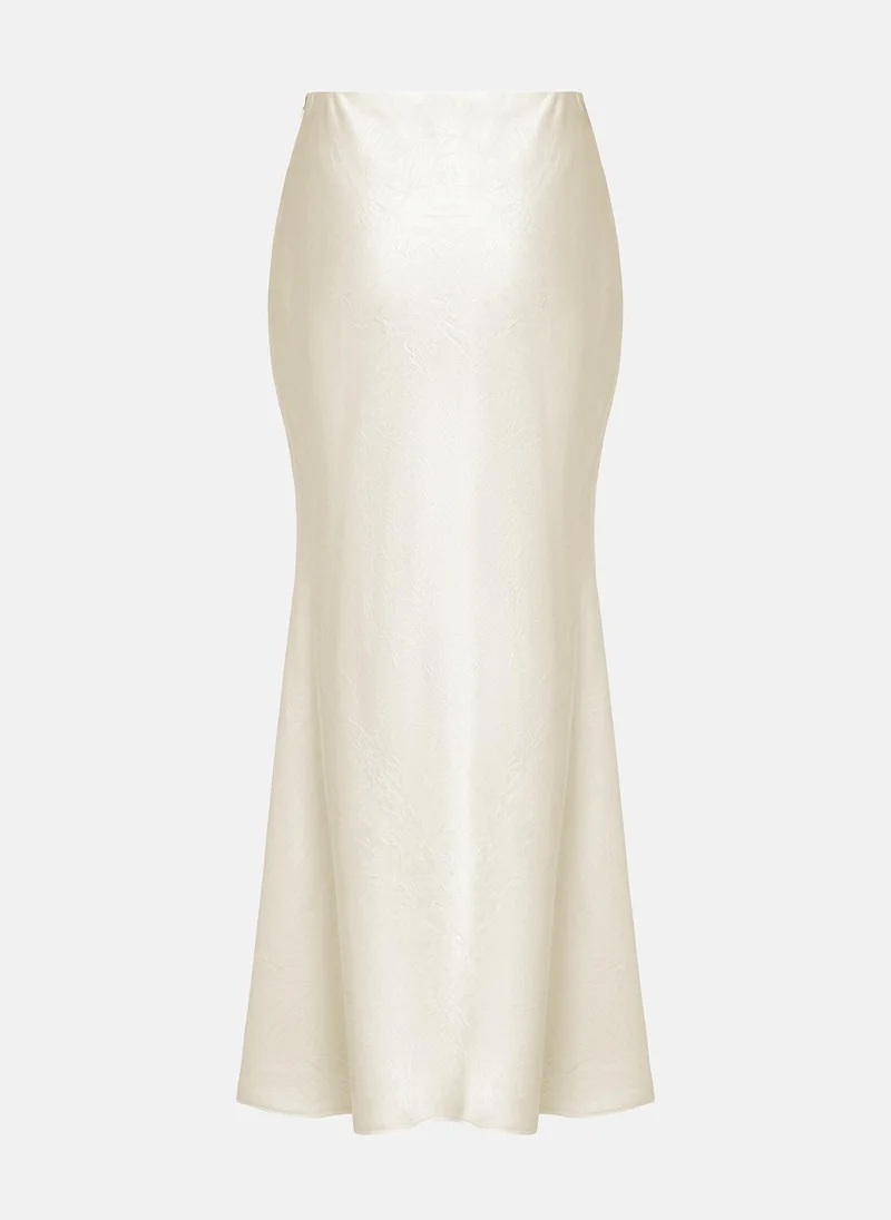 Lichi Floor-length maxi skirt in textured fabric