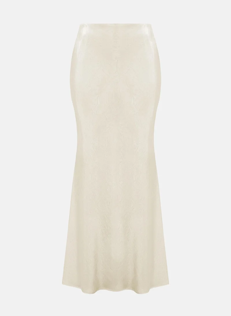 Lichi Floor-length maxi skirt in textured fabric