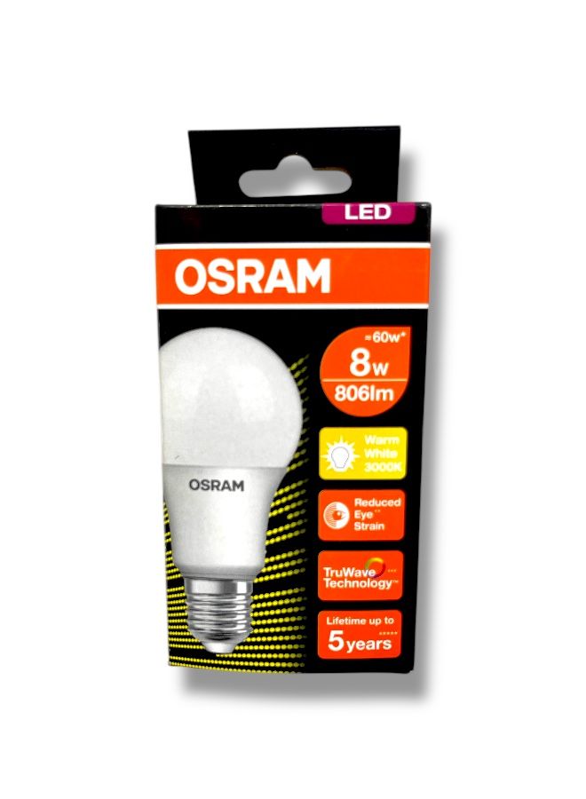 OSRAM LED Bulb 100% Original  8W, Warm White 3000K, 806 Lumen Output - Image 2