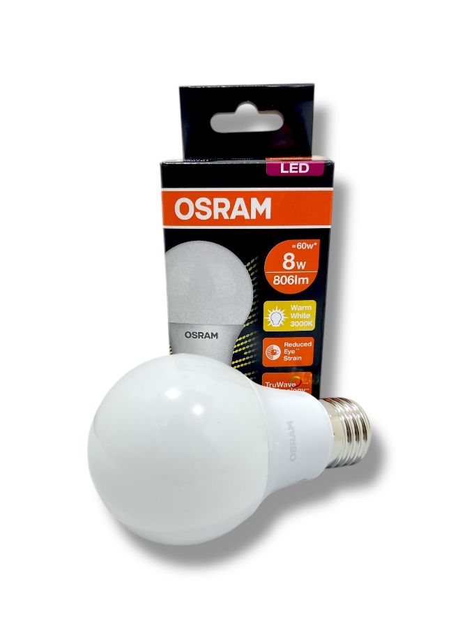 OSRAM LED Bulb 100% Original  8W, Warm White 3000K, 806 Lumen Output - Image 1