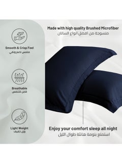 Donetella Microfiber Pillowcases 2-Pcs Soft Pillow Cover (50 x 75 CM) With Envelope Closure (Without Pillow Insert),Navy  - Image 5