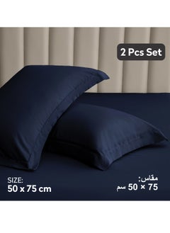 Donetella Microfiber Pillowcases 2-Pcs Soft Pillow Cover (50 x 75 CM) With Envelope Closure (Without Pillow Insert),Navy  - Image 2
