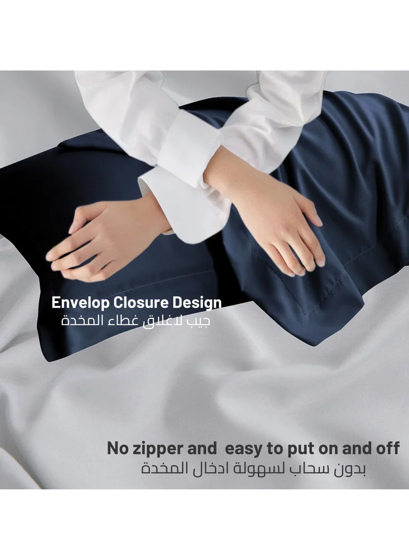 Donetella Microfiber Pillowcases 2-Pcs Soft Pillow Cover (50 x 75 CM) With Envelope Closure (Without Pillow Insert),Navy