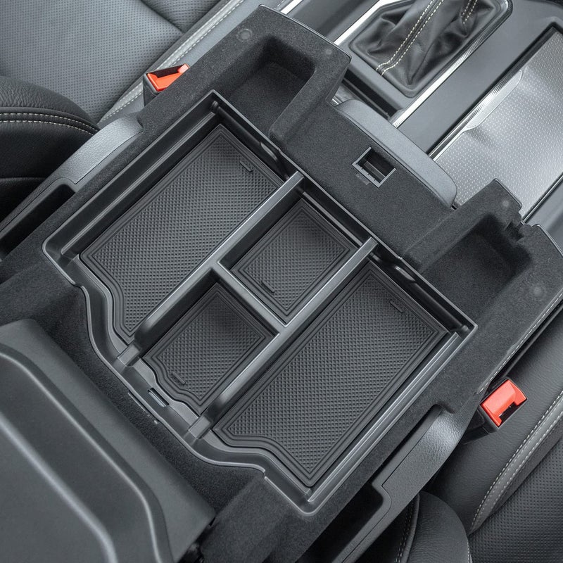 PIMCAR Compatible with 2019-2024 2025 2026 Dodge RAM 1500 2500 3500 Center Console Organizer ABS Plastic Material Interior Accessories Armrest Box Insert Tray (Black Trim) - Image 1