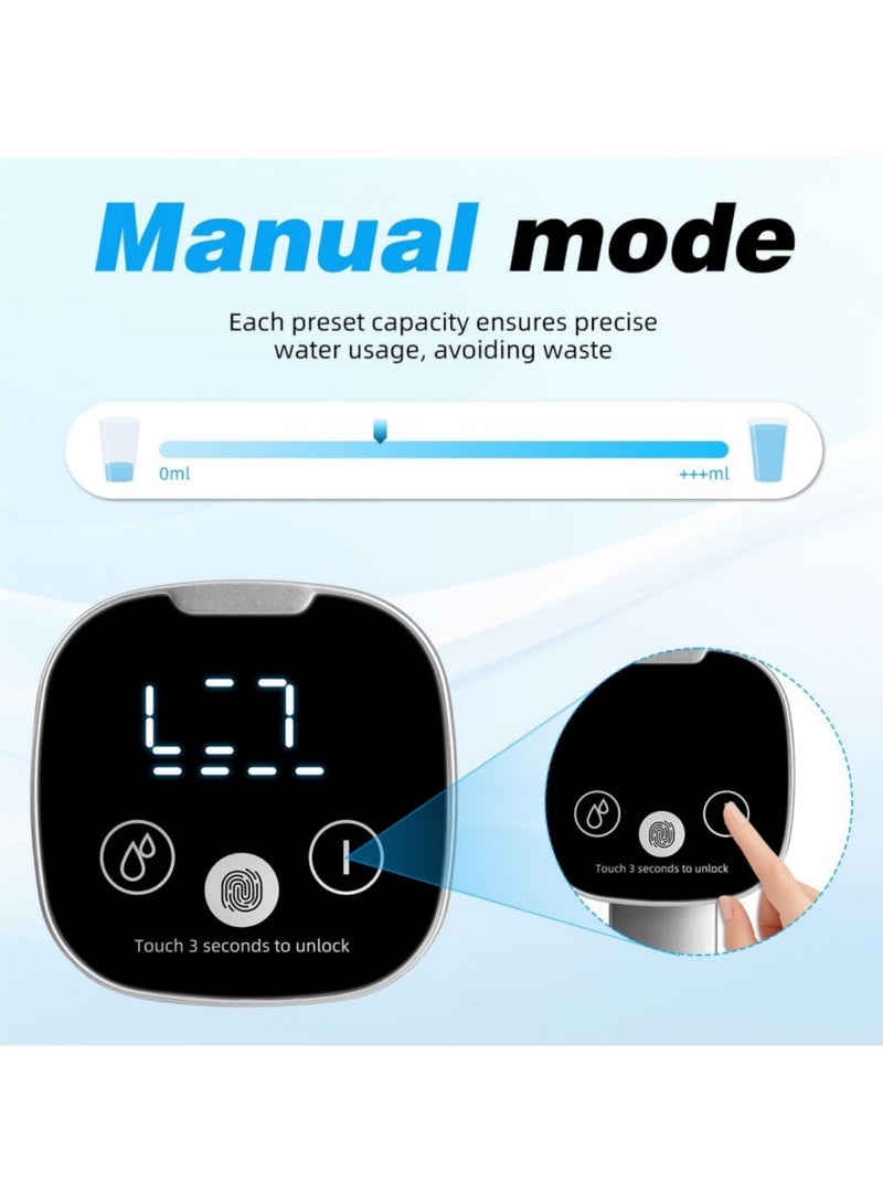 saykfoe Electric Water Bottle Pump, 5-Gallon Water Bottle Dispenser with Display, Portable Electric Drinking Water Pump, Universal Automatic Water Pump, for Home Camping, 1200mah USB Charging (Black) - Image 5