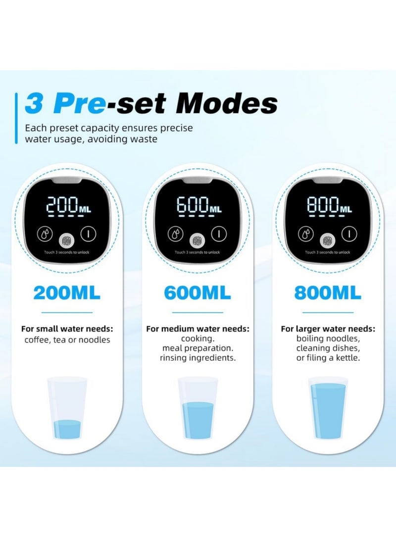 saykfoe Electric Water Bottle Pump, 5-Gallon Water Bottle Dispenser with Display, Portable Electric Drinking Water Pump, Universal Automatic Water Pump, for Home Camping, 1200mah USB Charging (Black) - Image 3