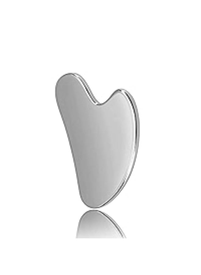 أداة تدليك الوجه غوا شا المصنوعة من الفولاذ المقاوم للصدأ، مكشطة غوا شا المصنوعة من الفولاذ المقاوم للصدأ لشد الوجه - Image 1