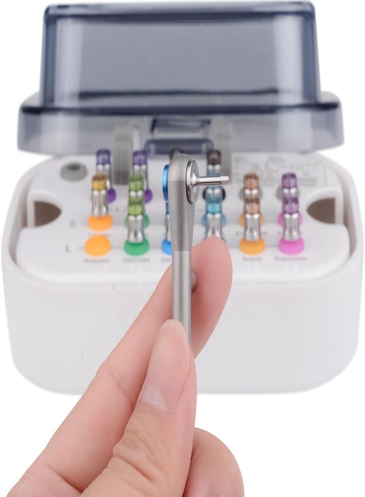 Dental Implant Screwdriver, Colored Torque Wrench Ratchet 10-70NCM with 16 Pieces Screwdriver Universal Restoration Tool Kit, Autoclavable - Image 5