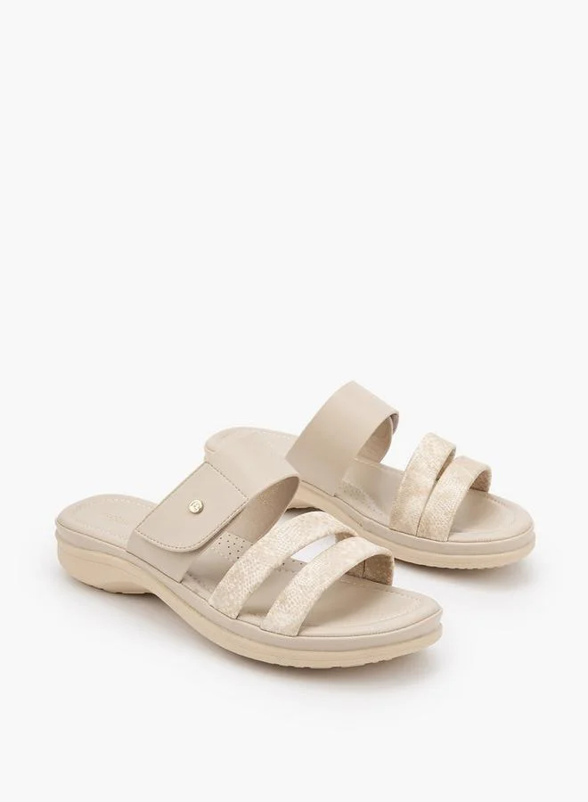 Flora Bella Women Textured Slip-On Sandals