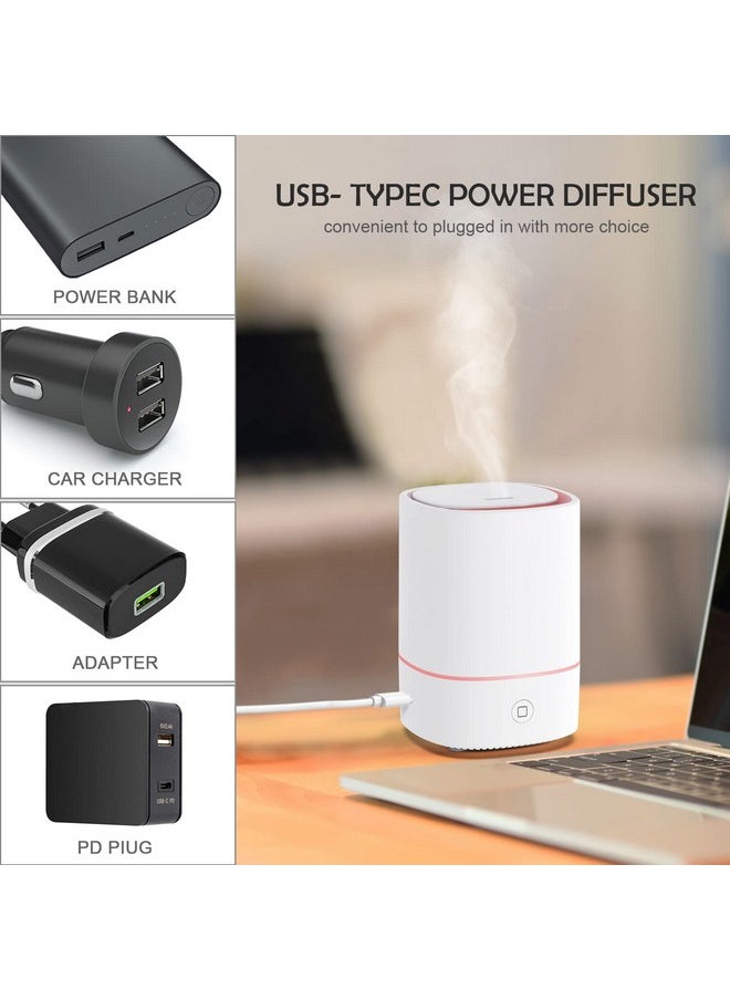 FUSMLI Essential Oil Diffusers For Home With Usb Cord 150Ml Aroma Humidifier For Office Water Shortage Protection 7 Color Led Lights White Scent Mist Dorm Room Essentials Aromatherapy Ultrasonic  - Image 2