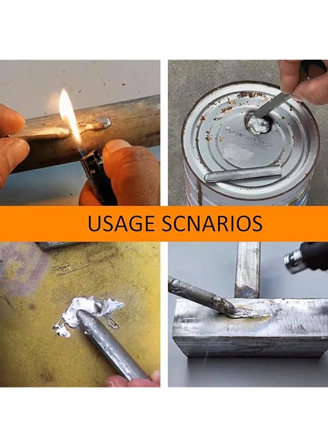 erorex 10Pcs Powder Cored Welding Aluminum Rod Low Temperature Easy Melt Just Need A Lighter Aluminum Soldering Welding Rods For Stainless Steel Water Tank Plastic Welding Strip - Image 3