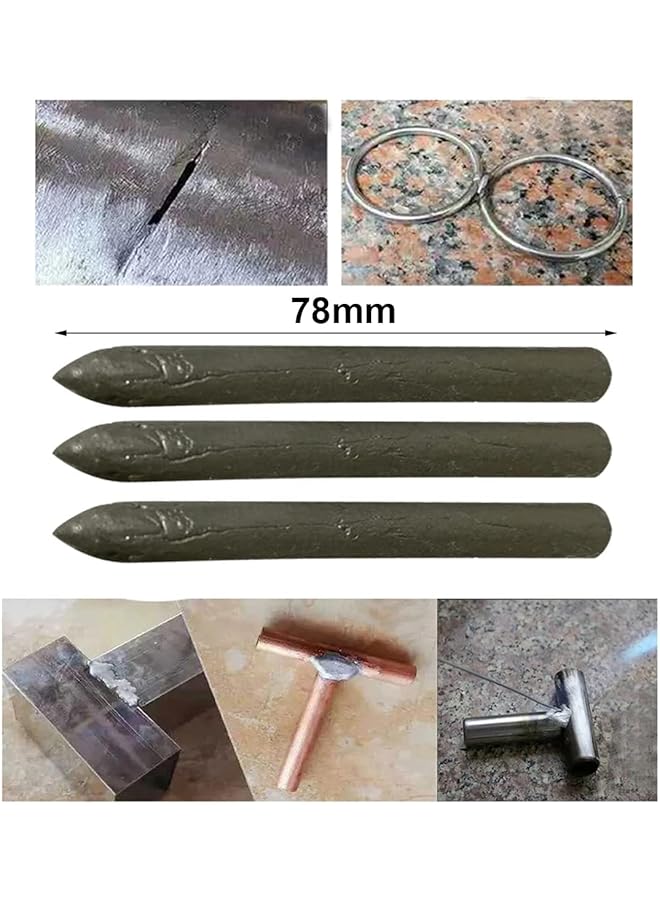 erorex 10Pcs Powder Cored Welding Aluminum Rod Low Temperature Easy Melt Just Need A Lighter Aluminum Soldering Welding Rods For Stainless Steel Water Tank Plastic Welding Strip - Image 4