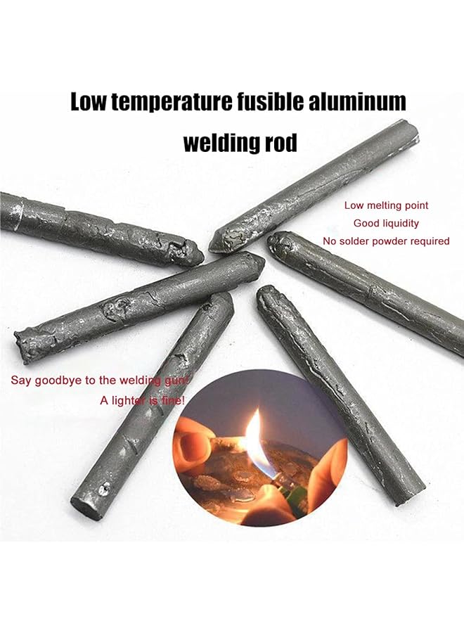 erorex 10Pcs Powder Cored Welding Aluminum Rod Low Temperature Easy Melt Just Need A Lighter Aluminum Soldering Welding Rods For Stainless Steel Water Tank Plastic Welding Strip - Image 2