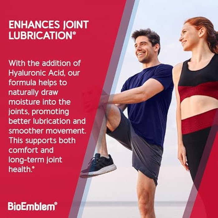 BioEmblem Glucosamine Sulfate 1500mg with Chondroitin & MSM, Joint Support Supplement with Boswellia, Turmeric & Hyaluronic Acid, Supports Mobility, Flexibility & Cartilage Health, Non-GMO, 90 Caps - Image 4