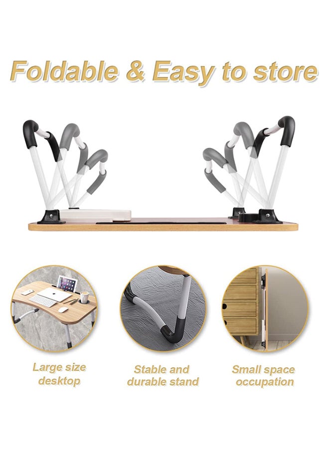 Farouk طاولة كمبيوتر محمول قابلة للطي مع حامل أكواب - Image 2