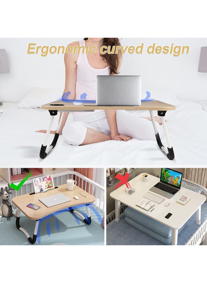 Farouk طاولة كمبيوتر محمول قابلة للطي مع حامل أكواب - Image 4