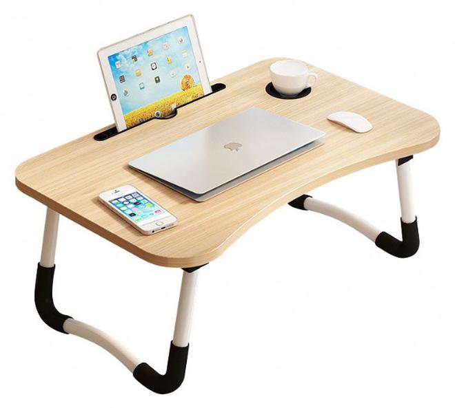 طاولة كمبيوتر محمول قابلة للطي مع حامل أكواب - Image 1