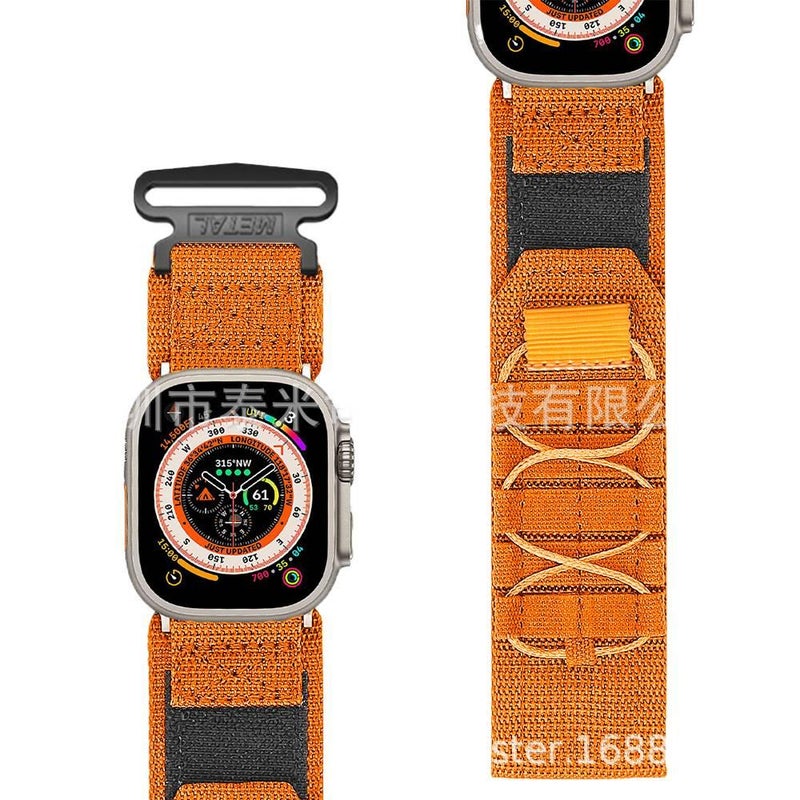 Adjustable Loop Strap Smartwatch Band Compatible with Apple Watch 38 40 41 42 44 45 49mm with Fit Replacement Strap Green Nylon - Image 2