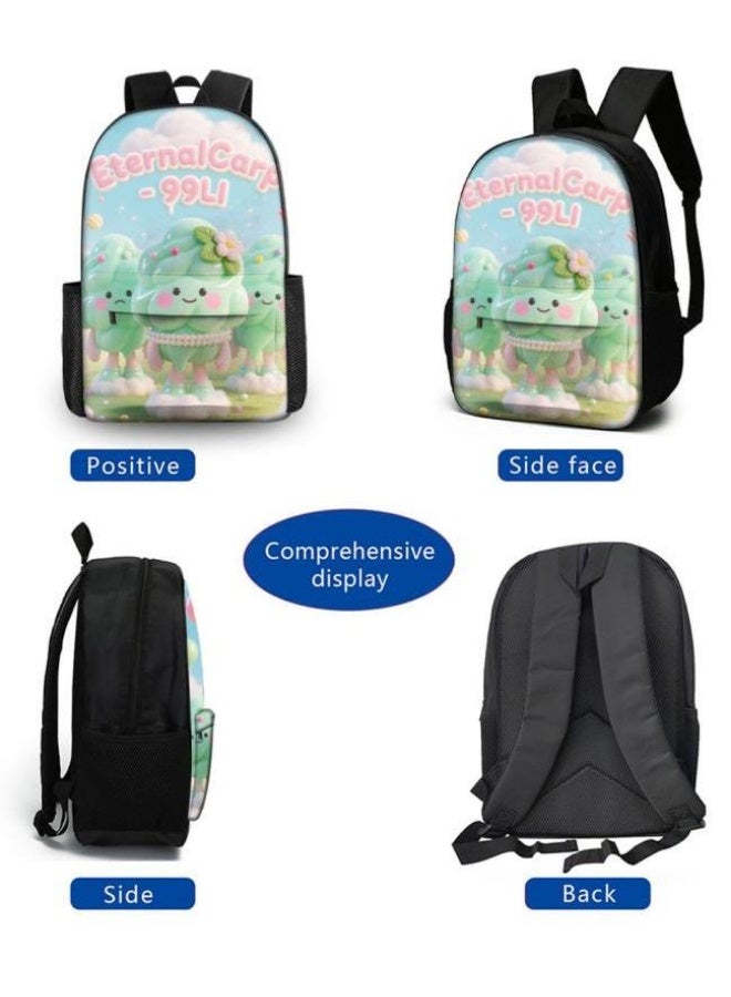 واضح من النار كتف + حقيبة يد + حقيبة قرطاسية | مجموعة حقيبة كرتون من ثلاث قطع، سهلة التعامل مع المناسبات المختلفة (الطلاب والأطفال ونزهة الأصدقاء وتسلق الجبال والذهاب إلى المدرسة وما إلى ذلك) | موسم العودة إلى المدرسة / هدايا المهرجان - 116 - Image 3