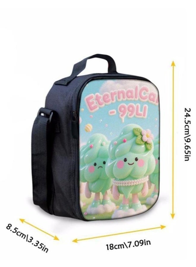 واضح من النار كتف + حقيبة يد + حقيبة قرطاسية | مجموعة حقيبة كرتون من ثلاث قطع، سهلة التعامل مع المناسبات المختلفة (الطلاب والأطفال ونزهة الأصدقاء وتسلق الجبال والذهاب إلى المدرسة وما إلى ذلك) | موسم العودة إلى المدرسة / هدايا المهرجان - 116 - Image 2