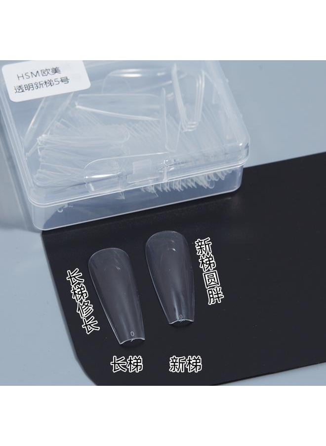 Bluejw - HSM Nail Shop High Quality Traceless Nail Pieces European And American Trendy Transparent Non-Polished Frosted Pointed Trapezoid Nail - Image 1